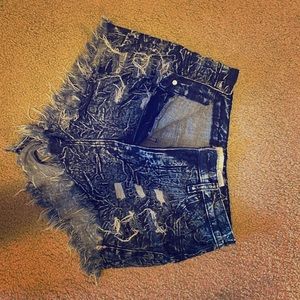 High waist fringe Shorts